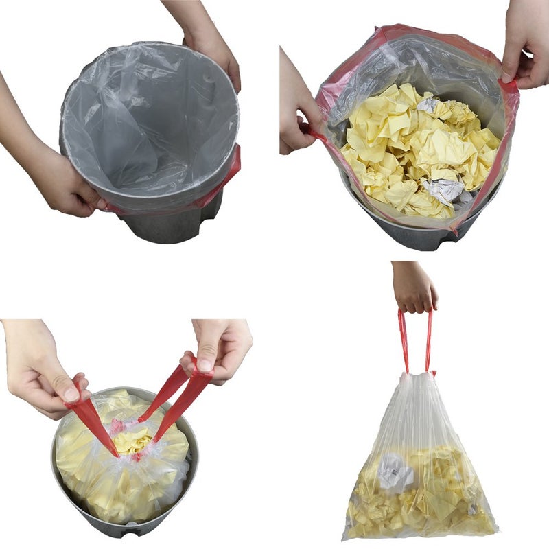 Pekky Clear Drawstring Large Trash Bags, 30 Gallon Garbage Bags, 60 Counts - Image 3